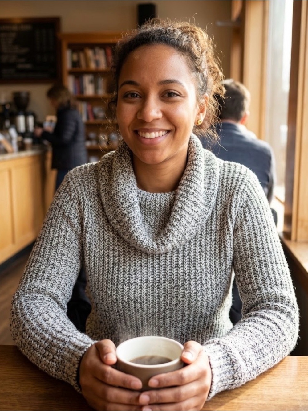 Madison Lily Cowl Black and White Sweater